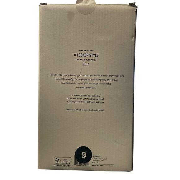 Magnetic Neon Cherry Light - Locker Style - Picture 2 of 2